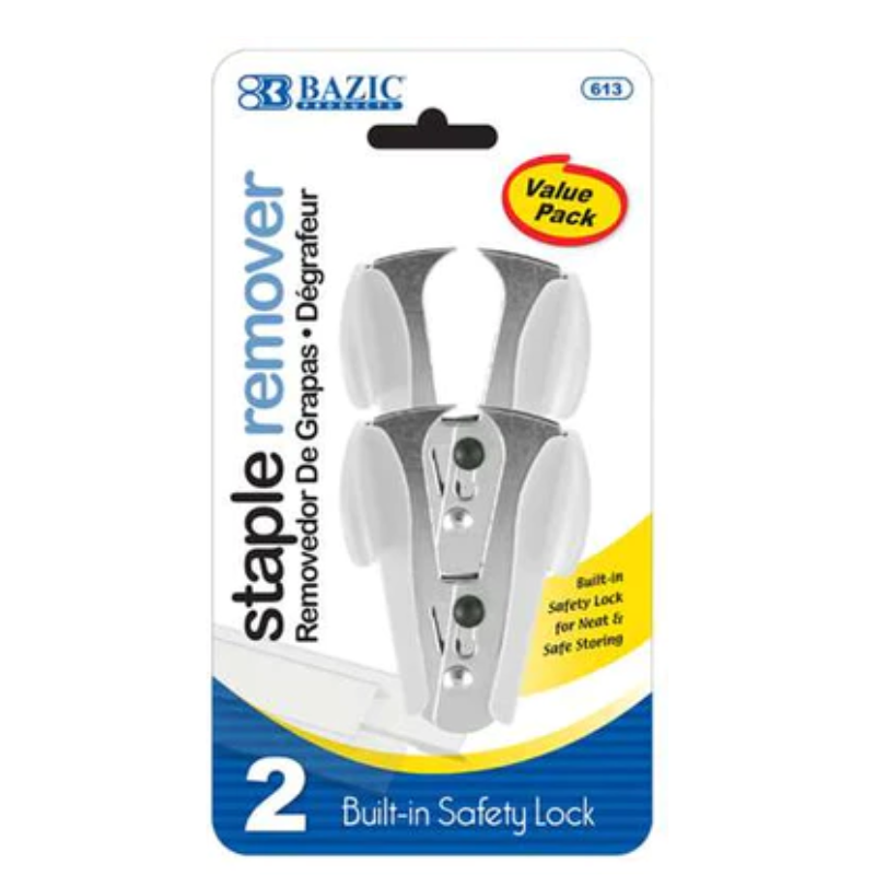 BAZIC Claw Style Staple Remover with Safety Lock (2/Pack)