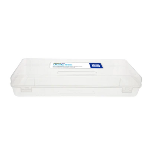 BAZIC Clear Ruler Length Multipurpose Utility Box / Pencil Case