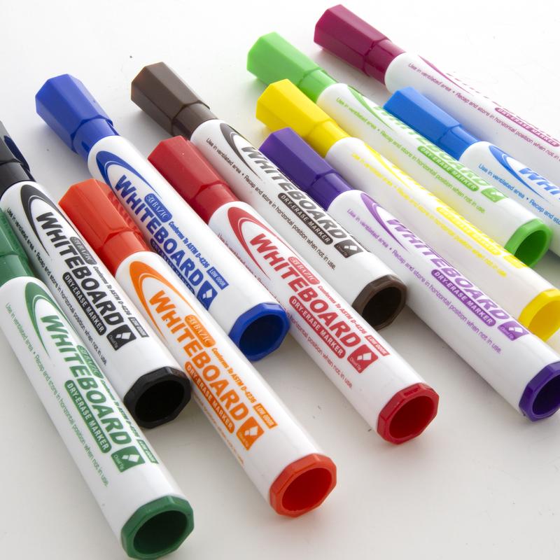BAZIC Bright Color Chisel Tip Dry-Erase Markers (6/Pack)