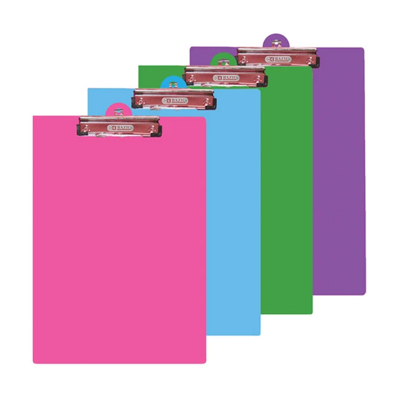 BAZIC Bright Colour PVC Standard Clipboard w/ Low Profile Clip