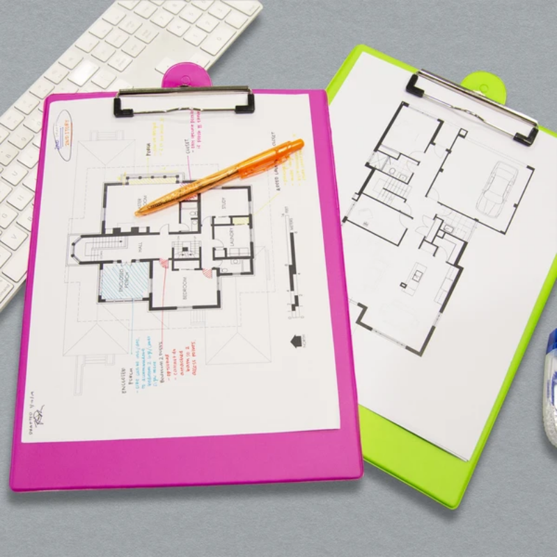 BAZIC Bright Colour PVC Standard Clipboard w/ Low Profile Clip