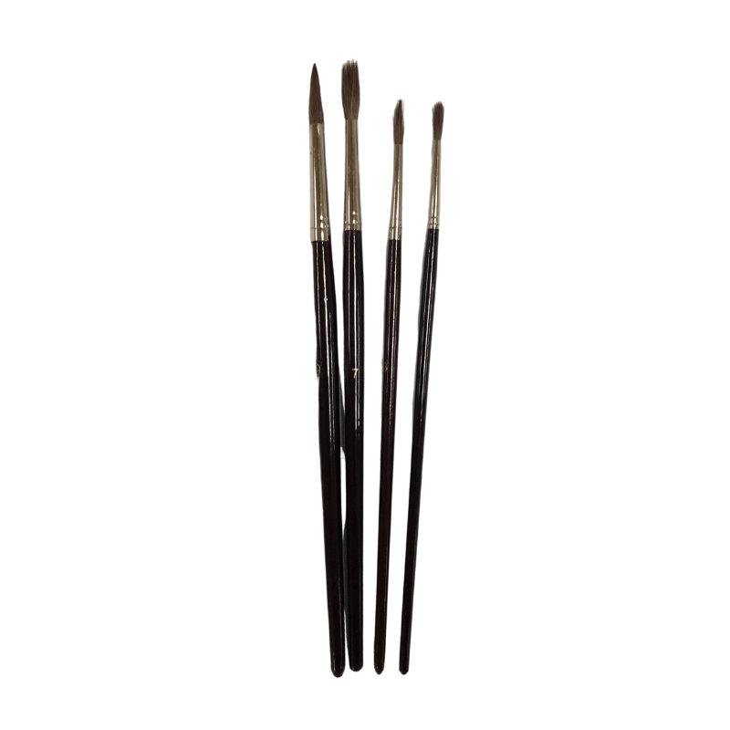 Round Brown Bristles Long Handle Paint Brush