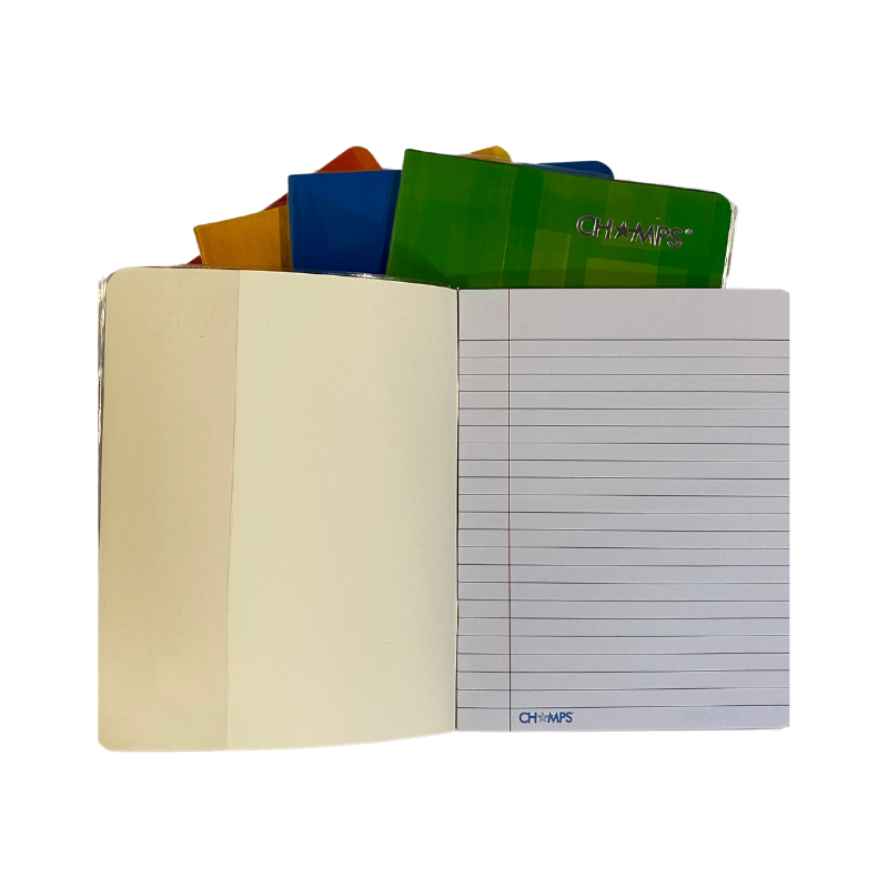 Champs Exercise Book With Clear Jacket Cover - Single Line - 8" x 6¼" - 40shts / 80pgs