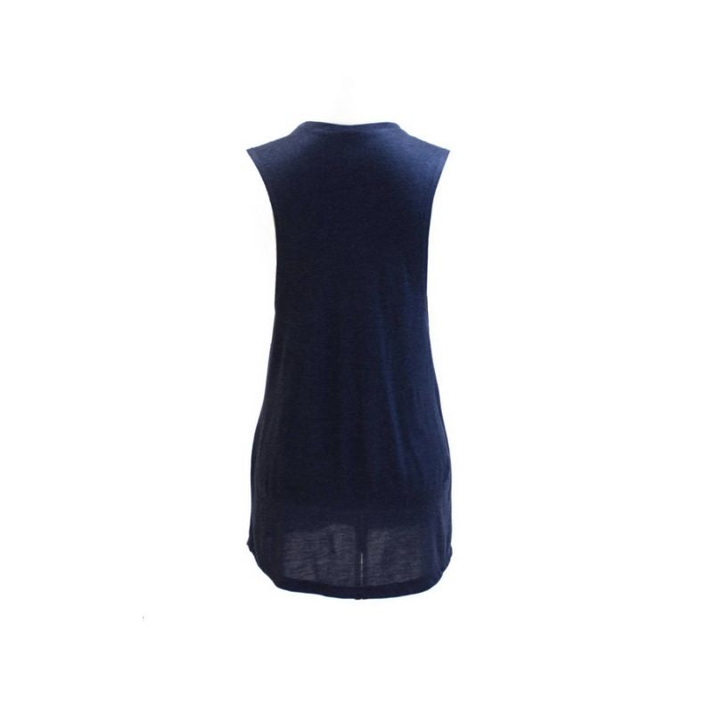 Deftment - Flowy Scoop Muscle Tank (M) - Heather Navy