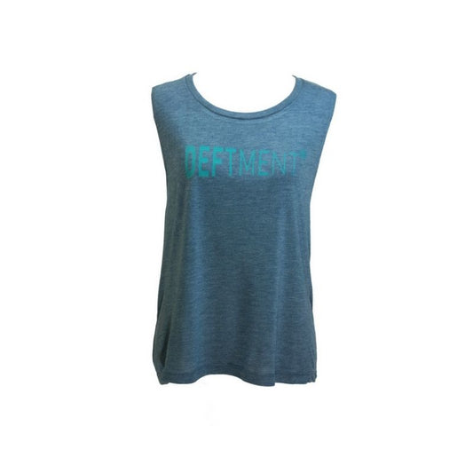 Deftment - Flowy Scoop Muscle Tank (S) - Heather Deep Teal