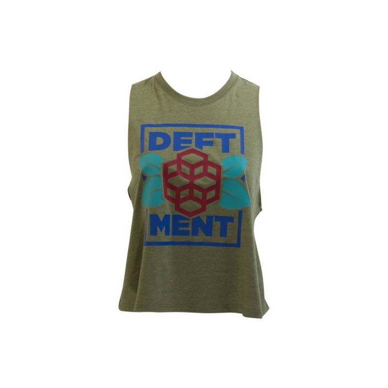 Deftment - Women's Crop Top (S) - Olive