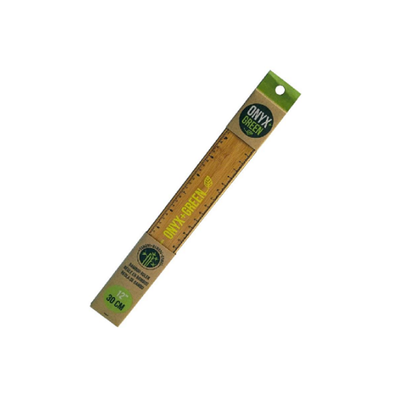 Onyx & Green Eco-Friendly 12" Bamboo Ruler
