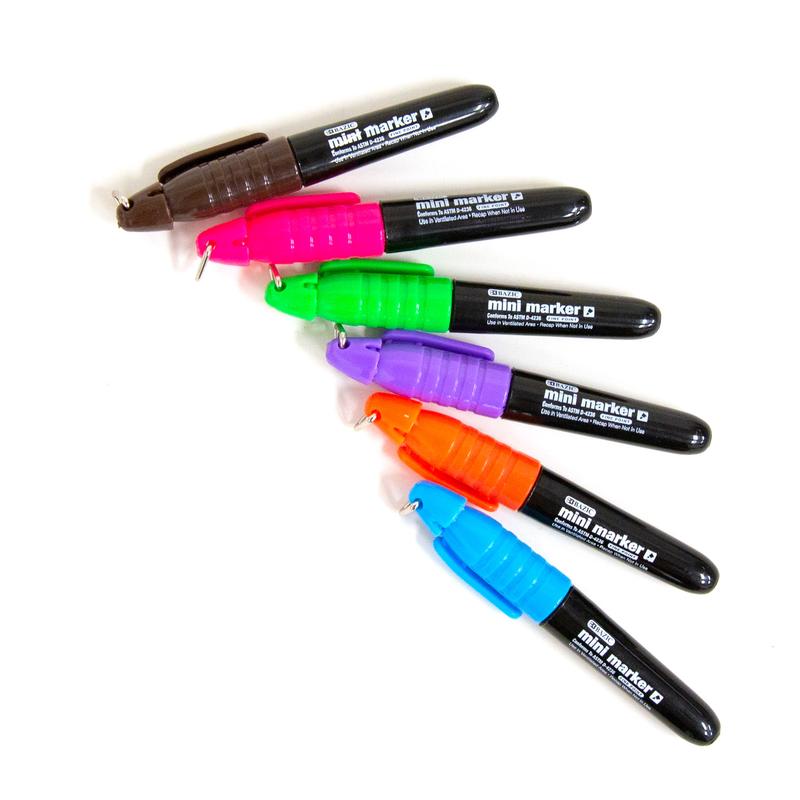 BAZIC Fancy Colours Mini Fine Point Permanent Marker w/ Cap Clip (5/Pack)