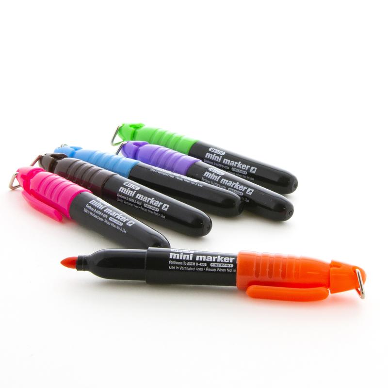 BAZIC Fancy Colours Mini Fine Point Permanent Marker w/ Cap Clip (5/Pack)