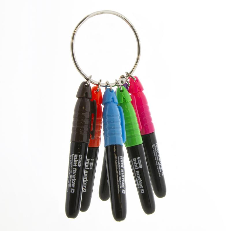 BAZIC Fancy Colours Mini Fine Point Permanent Marker w/ Cap Clip (5/Pack)