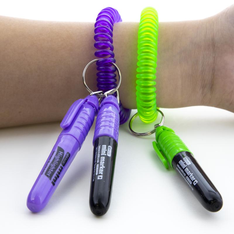 BAZIC Fancy Colours Mini Fine Point Permanent Marker w/ Cap Clip (5/Pack)