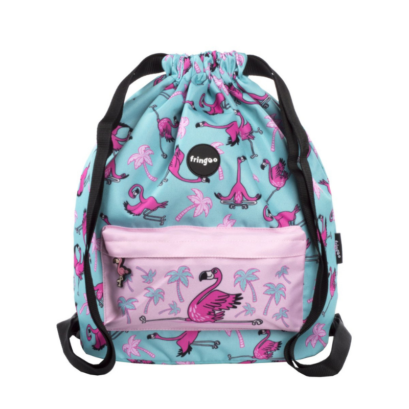 Fringoo Drawstring Backpack - Flamingo