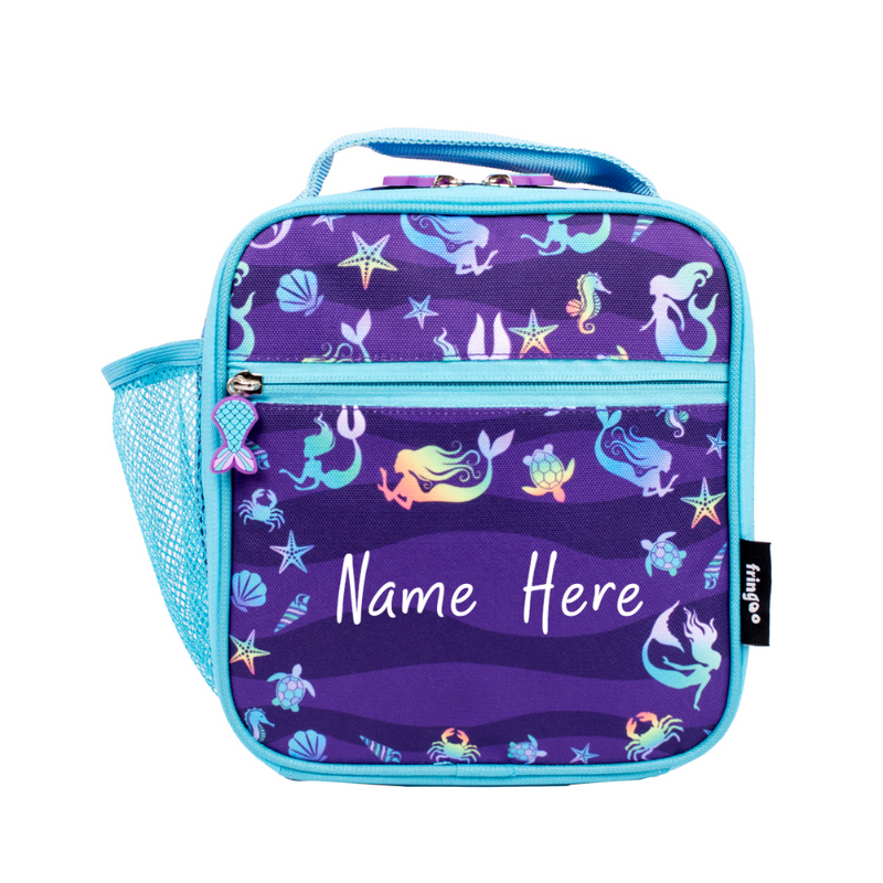 Fringoo Personalised Lunch Bag - Purple Mermaids