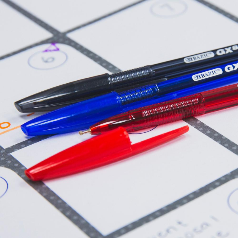 BAZIC GX-8 Blue Oil-Gel Ink Pen (6/Pack)