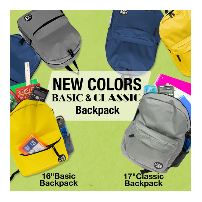BAZIC 16" Basic Backpack - Navy Blue