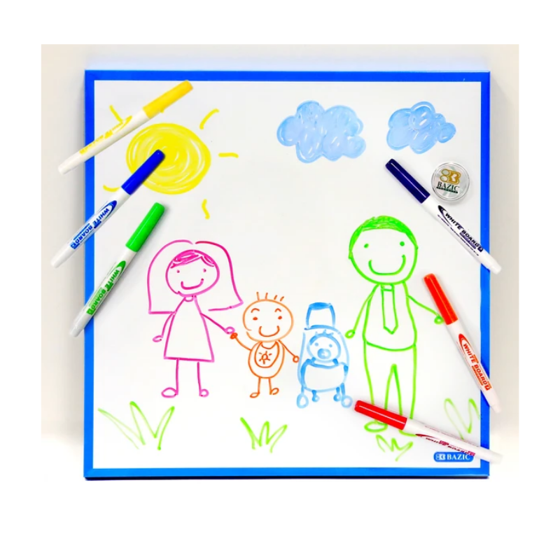 BAZIC Fine Tip Bright Color Dry-Erase Markers (4/Pack)