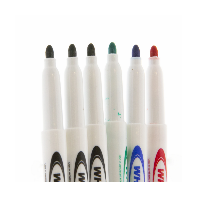 BAZIC Fine Tip Bright Color Dry-Erase Markers (4/Pack)