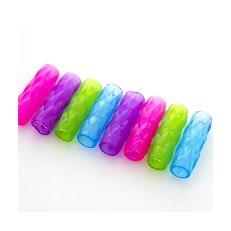 BAZIC Assorted Colour & Shape Gel Pencil / Pen Grip (8/Pack)