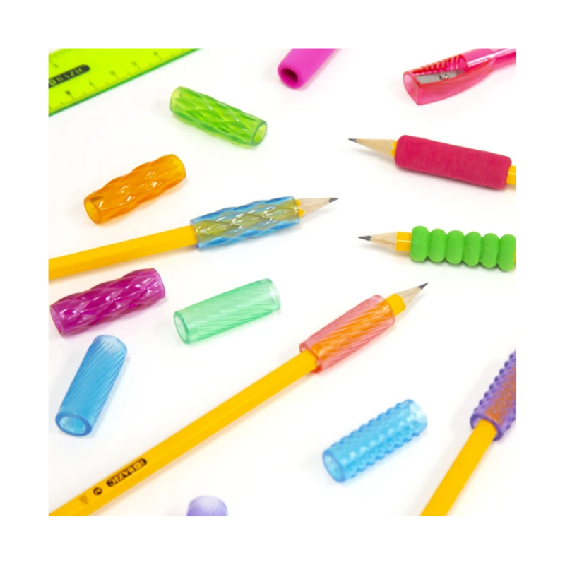 BAZIC Assorted Colour & Shape Gel Pencil / Pen Grip (8/Pack)