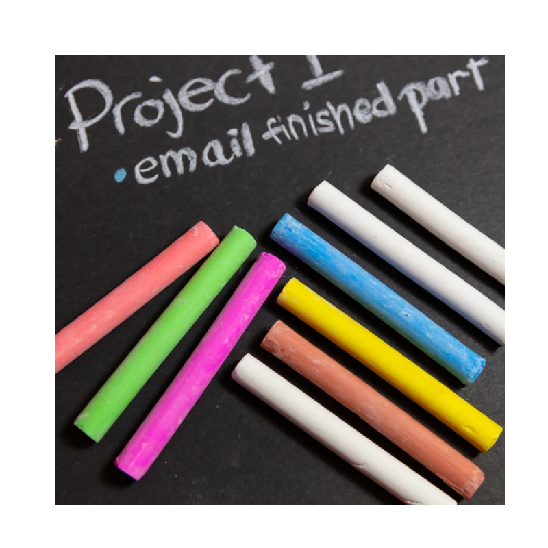 BAZIC 12 Color & 12 White Chalk w/ Eraser Set