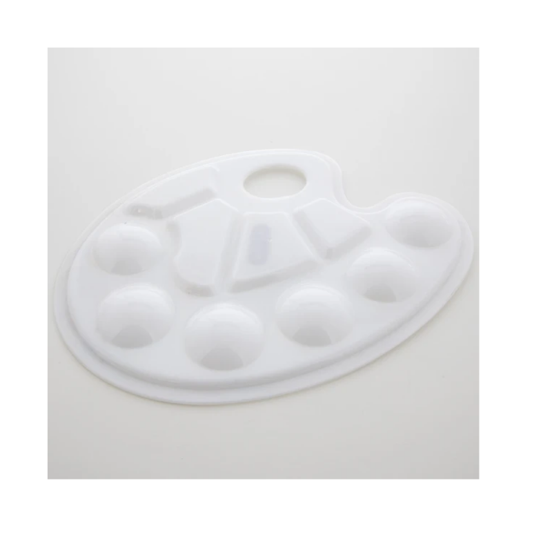 BAZIC 10 Well Oval Mixing Palette with Thumb Hole Oval