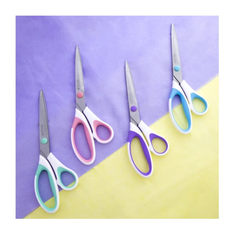 BAZIC 8" Soft Grip Pastel Office Scissors