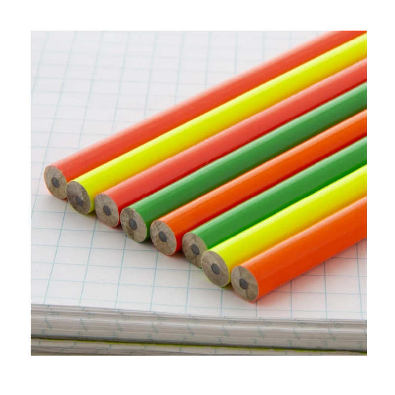 BAZIC Fluorescent Wood Pencil w/ Eraser (8/pack)