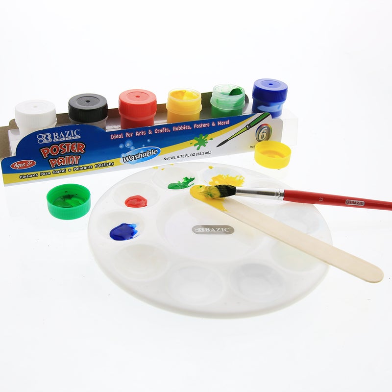 BAZIC 10 Well Round Mixing Paint Palette
