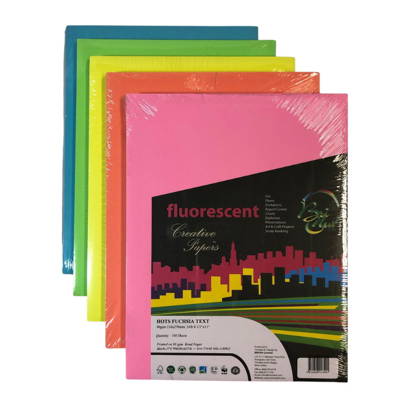 BriCha 90gsm Coloured Paper (100 Sheets) - 8.5" x 11"