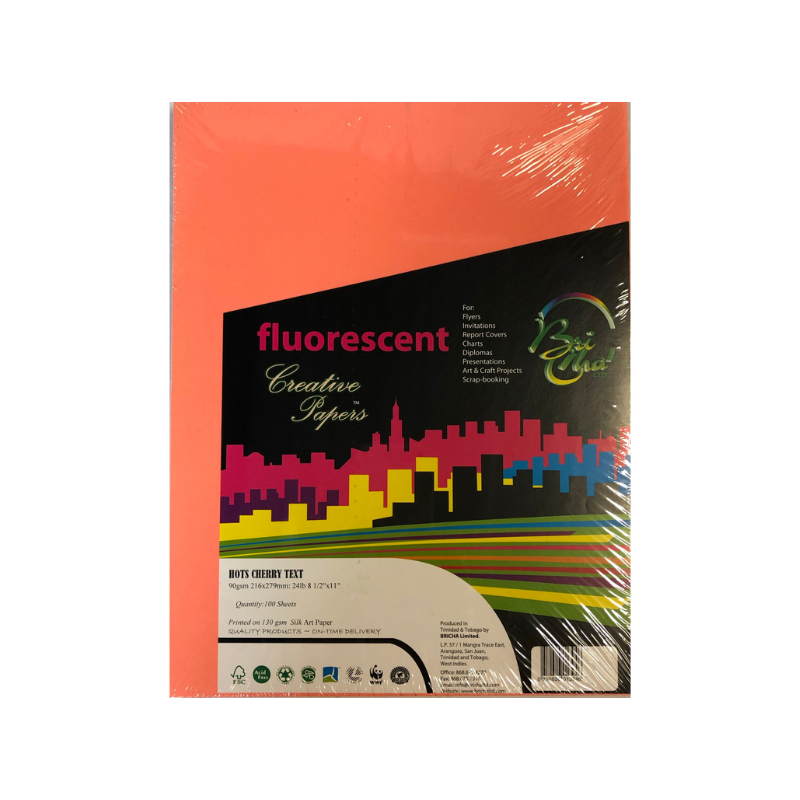 BriCha 90gsm Coloured Paper (100 Sheets) - 8.5" x 11"