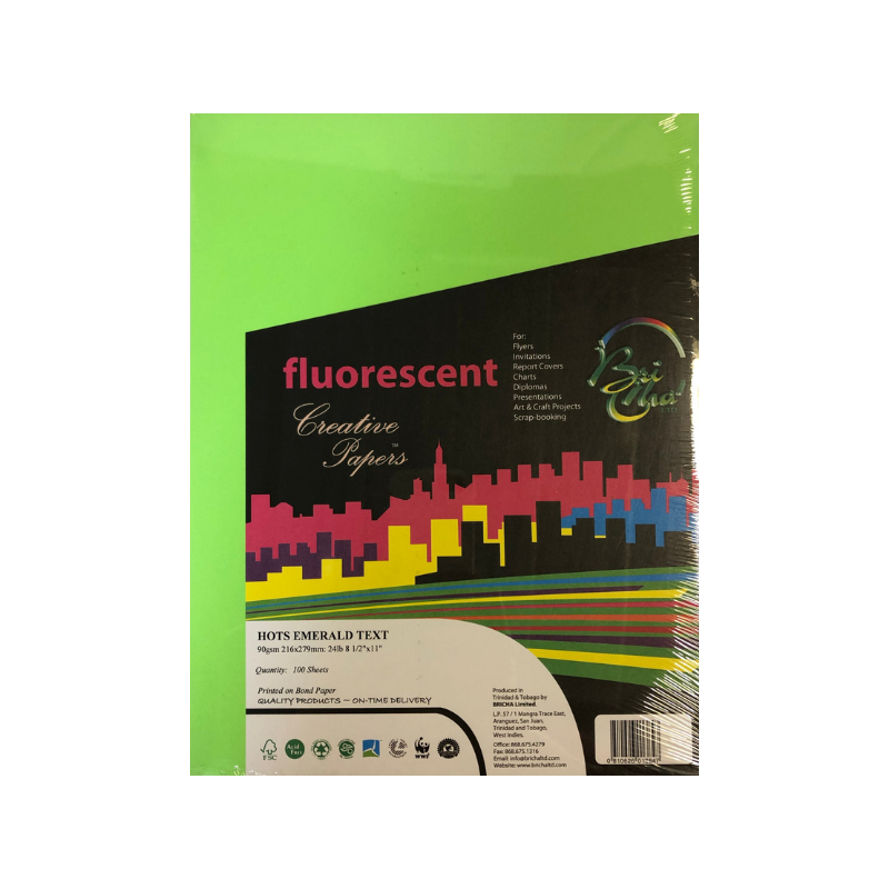 BriCha 90gsm Coloured Paper (100 Sheets) - 8.5" x 11"