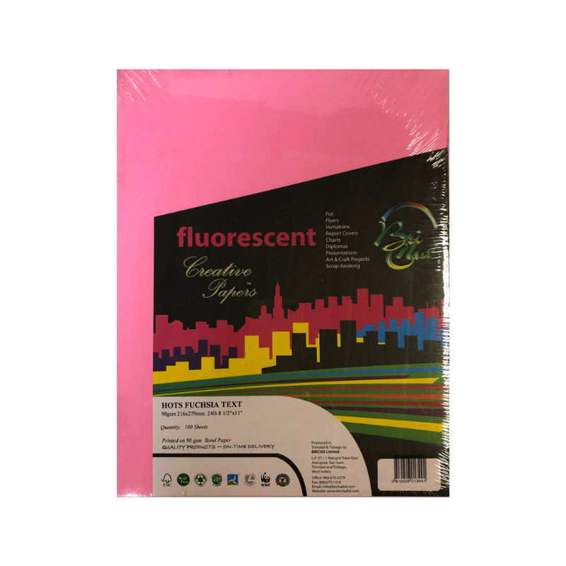 BriCha 90gsm Coloured Paper (100 Sheets) - 8.5" x 11"