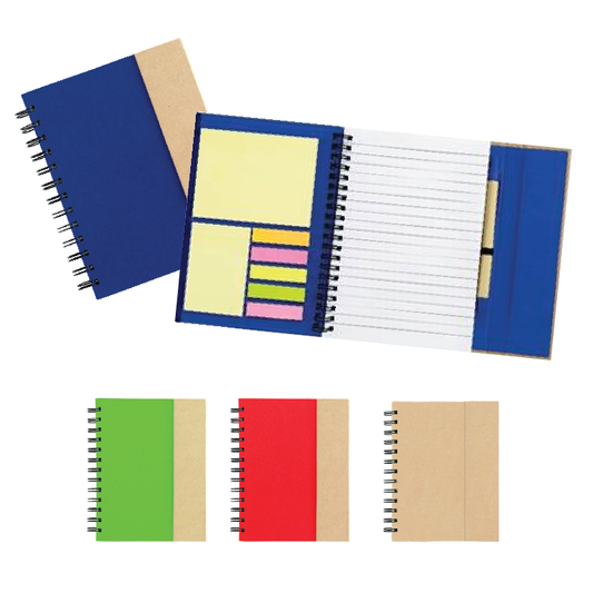 Eco Spiral Notebook with Sticky Notes