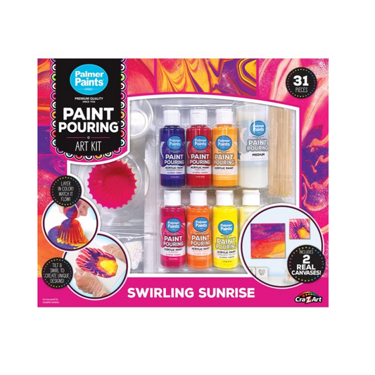 Cra-Z-Art Palmer Acrylic Paint Pouring Activity Kit - Swirling Sunrise