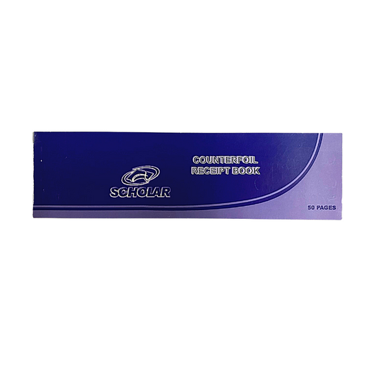 Scholar 10.5" x 3.5" Counterfoil Receipt Book (50 Sheets)
