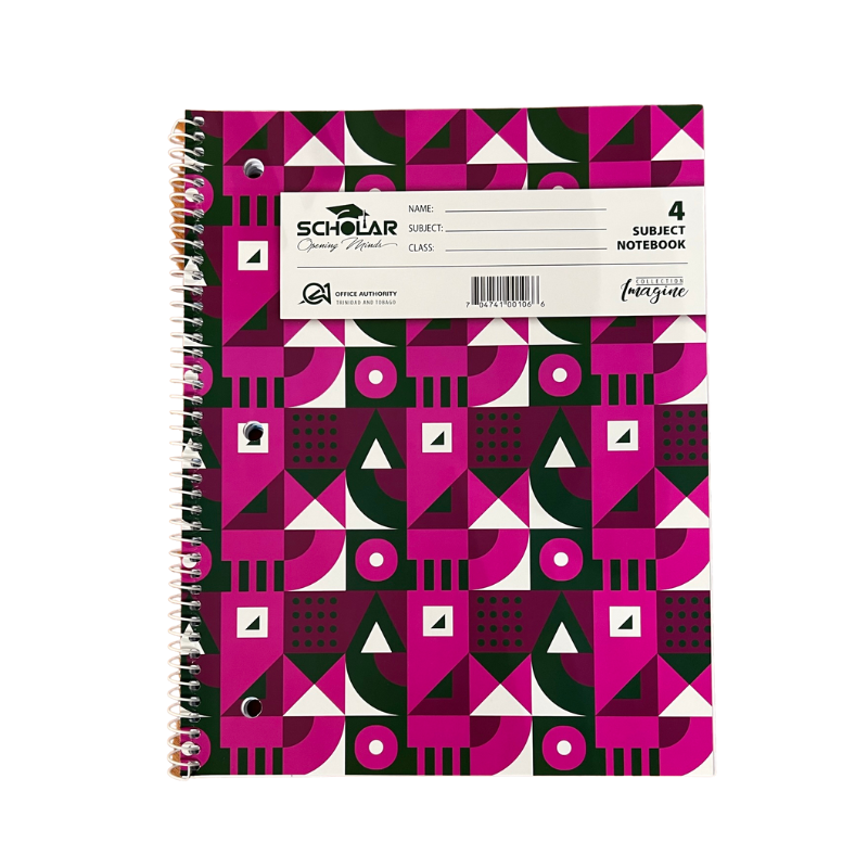 Scholar 4 Subject Spiral Notebook (100 Sheets)