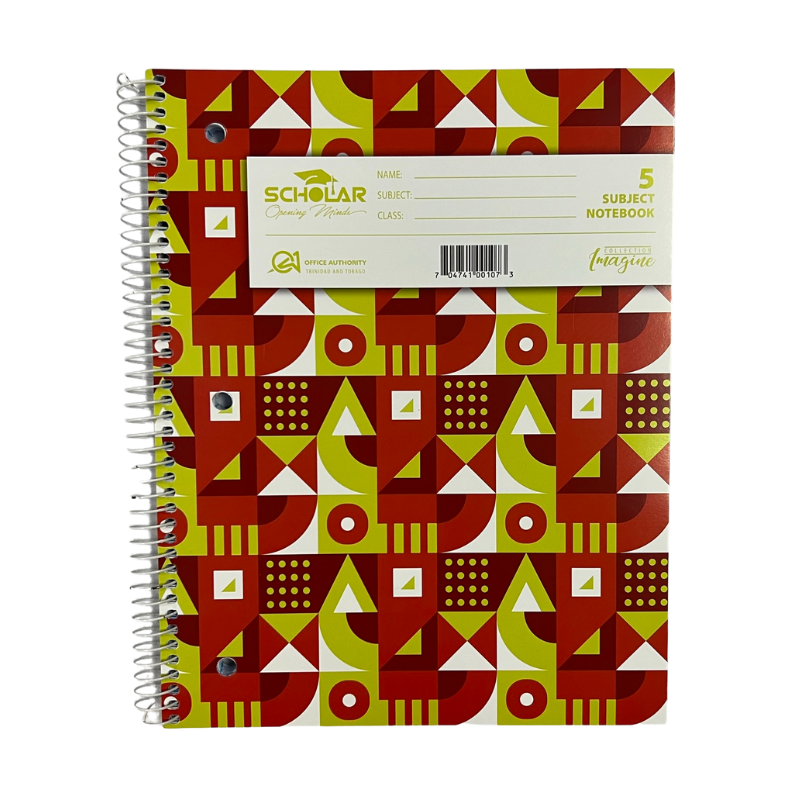 Scholar 5 Subject Spiral Notebook (125 Sheets)
