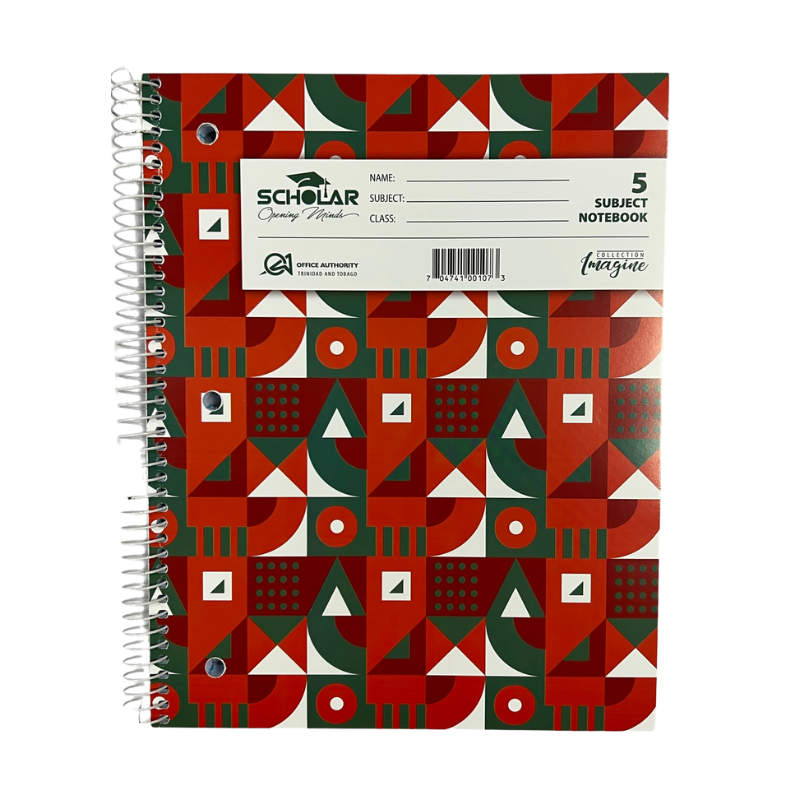 Scholar 5 Subject Spiral Notebook (125 Sheets)