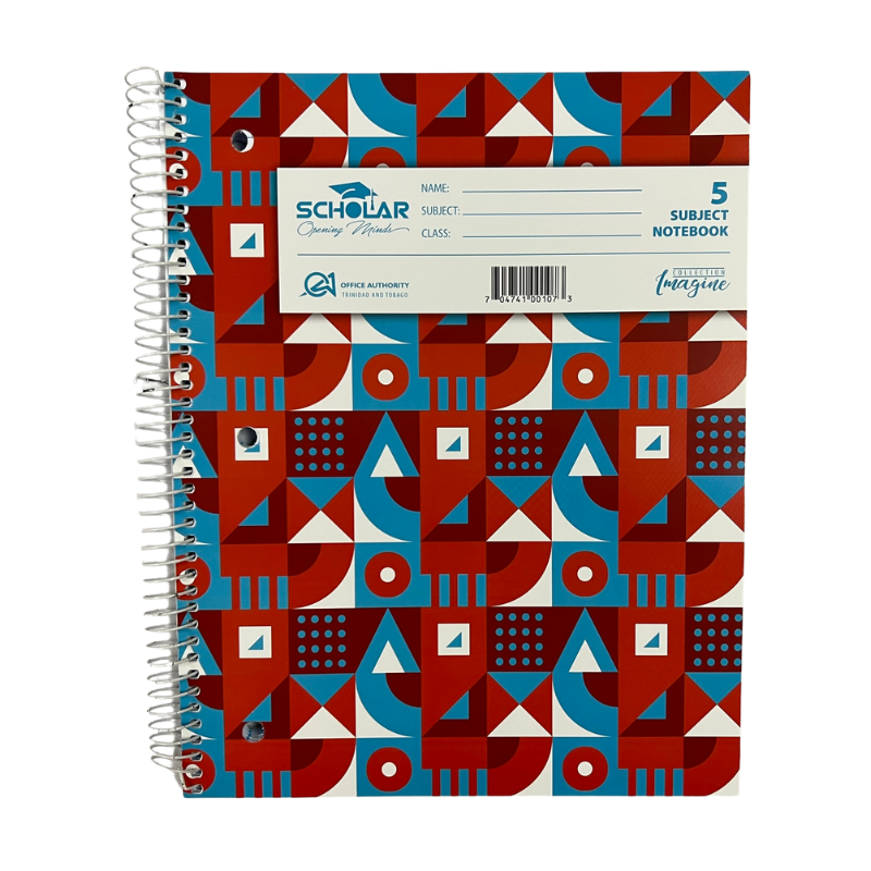 Scholar 5 Subject Spiral Notebook (125 Sheets)