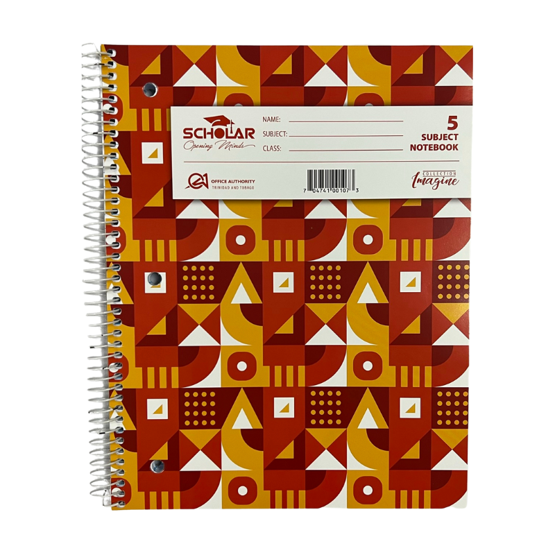 Scholar 5 Subject Spiral Notebook (125 Sheets)