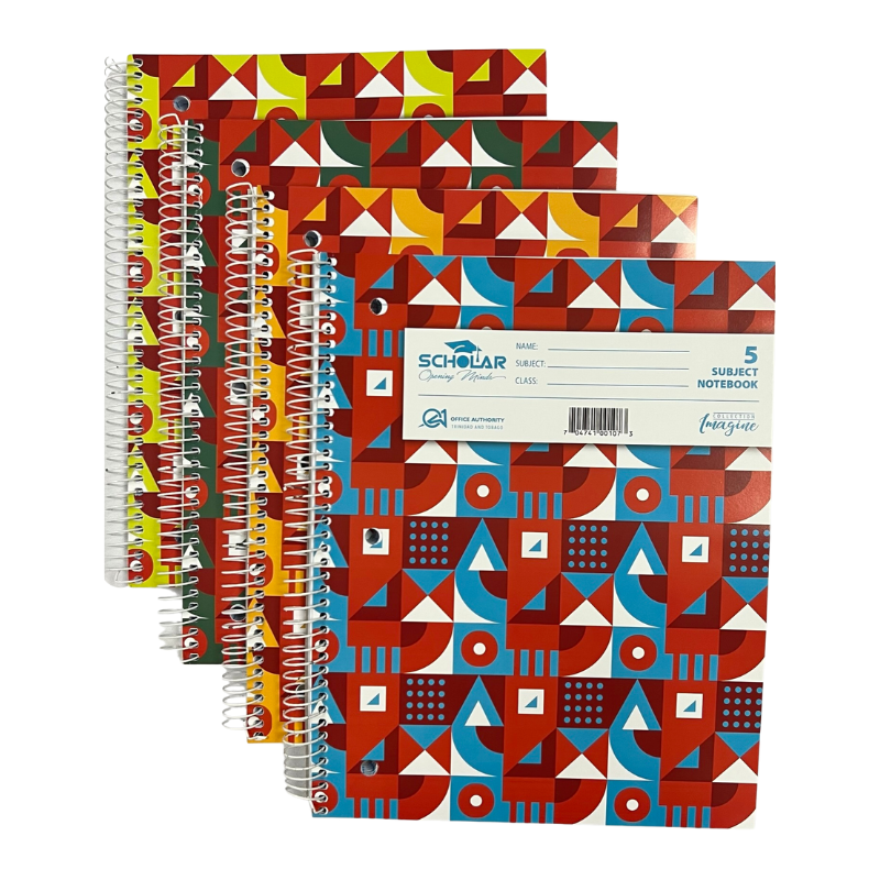 Scholar 5 Subject Spiral Notebook (125 Sheets)