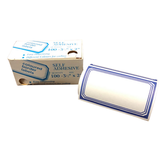 2" X 3.5" Blue Border Labels (100/Box)