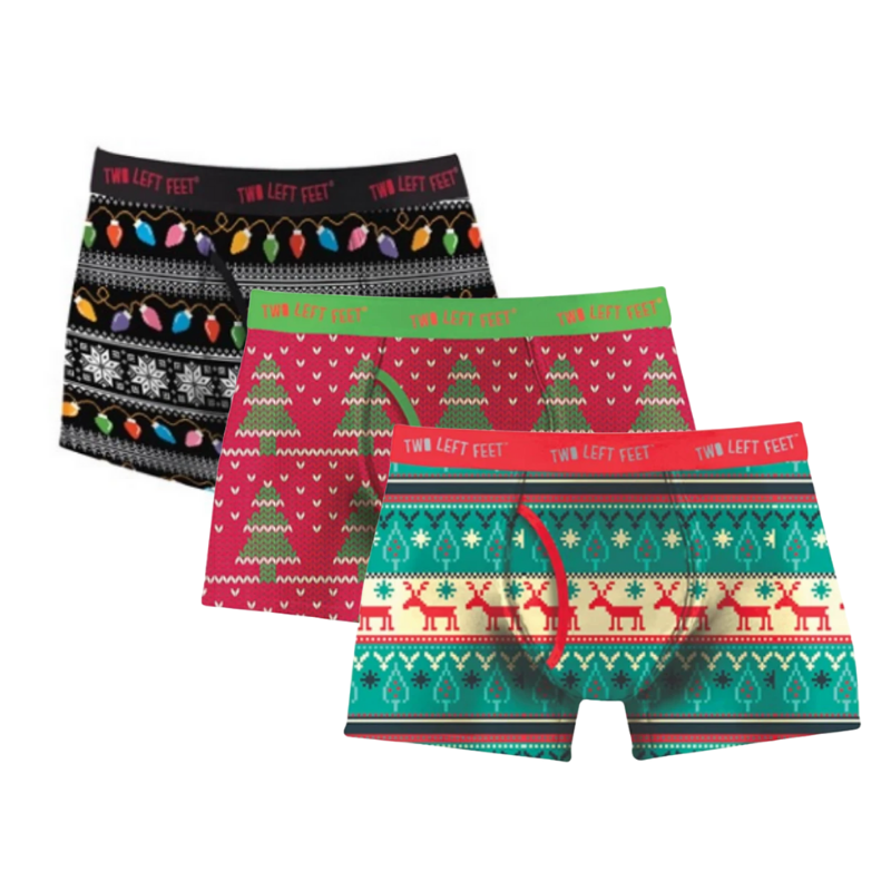 Two Left Feet Men's Ugly Christmas Trunks Underwear