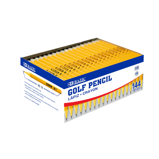 BAZIC #2 HB Pre-Sharpened Golf Pencil (144/Pack)