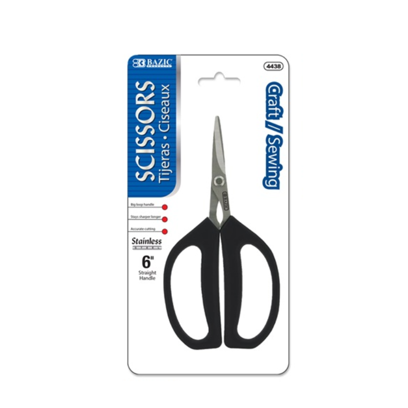 BAZIC 6" Stainless Steel Craft / Sewing Scissors