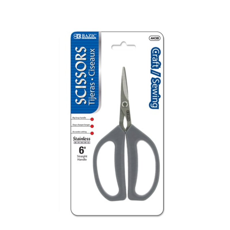 BAZIC 6" Stainless Steel Craft / Sewing Scissors