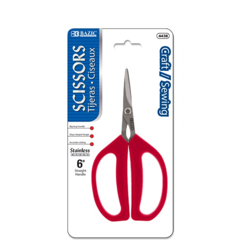 BAZIC 6" Stainless Steel Craft / Sewing Scissors